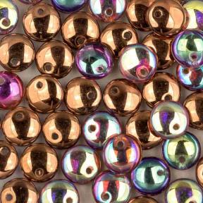 Lentils 6 mm Crystal Copper Rainbow