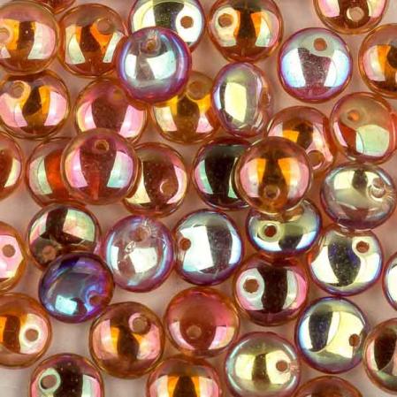 Lentils 6 mm Crystal Orange Rainbow