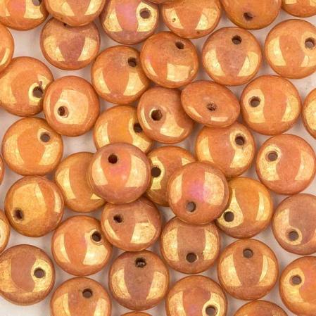 Lentils 6 mm Alabaster Gold Luster