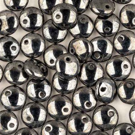Lentils 6 mm Jet Hematite