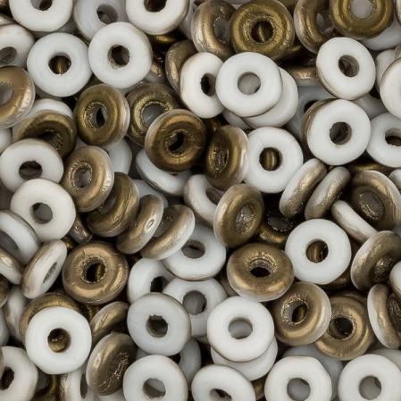 O bead 4 мм Chalk White Valentinite Matted