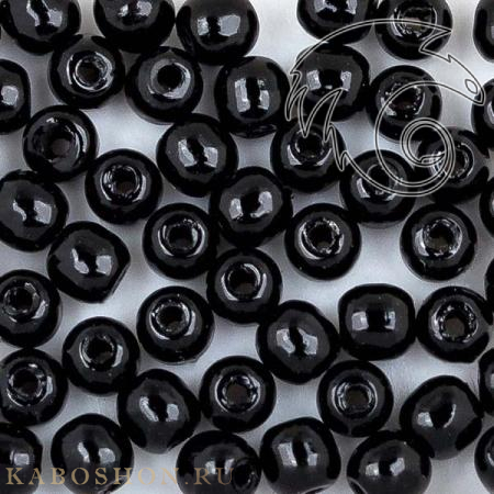 Стеклянный жемчуг 2 мм Shiny Black Pearl-2-70409