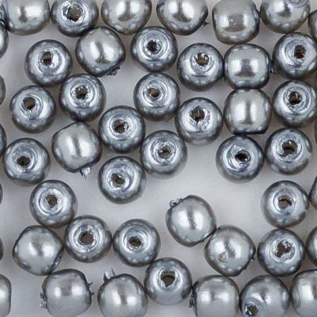 Стеклянный жемчуг 2 мм Shiny Light Grey