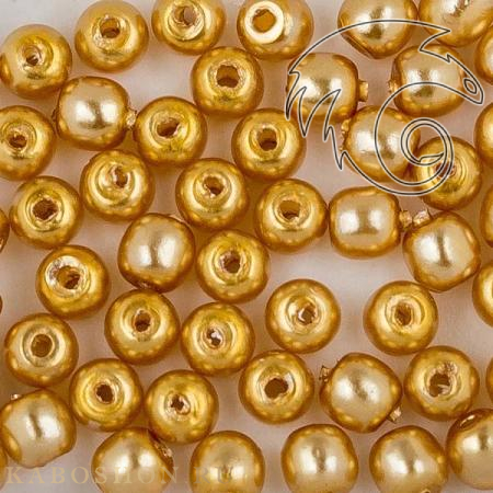 Стеклянный жемчуг 2 мм Shiny Light Gold Pearl-2-70486