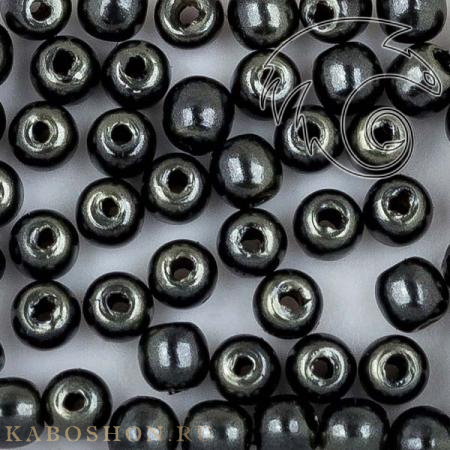 Стеклянный жемчуг 2 мм Shiny Charcoal Pearl-2-70489