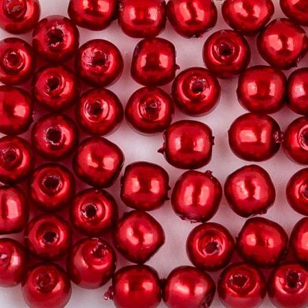 Стеклянный жемчуг 2 мм Shiny Red