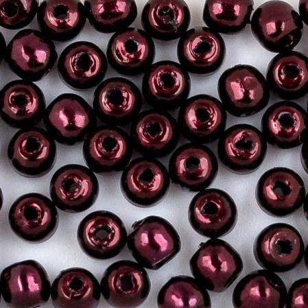 Стеклянный жемчуг 2 мм Shiny Burgundy