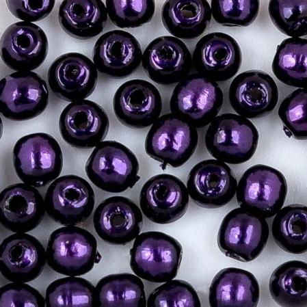 Стеклянный жемчуг 2 мм Shiny Deep Violet