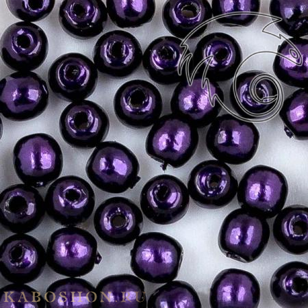 Стеклянный жемчуг 2 мм Shiny Deep Violet Pearl-2-70769