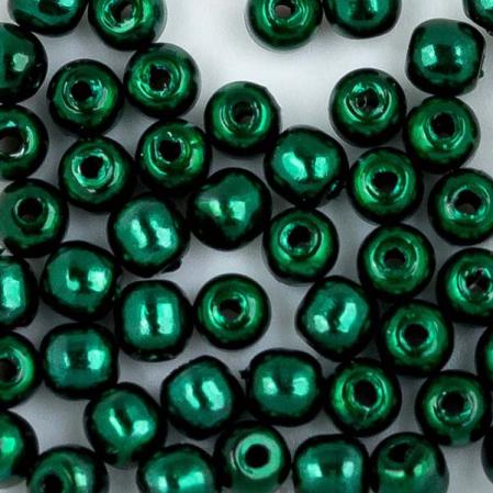 Стеклянный жемчуг 2 мм Shiny Deep Emerald