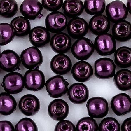 Стеклянный жемчуг 2 мм Shiny Purple