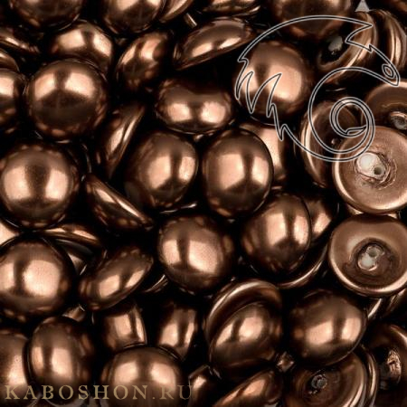 Glass Pearl Cabochons 12 мм Shiny Light Brown PearlCab-12-70418-1