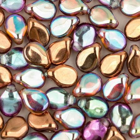 Pip Beads 5х7 мм Crystal Copper Rainbow