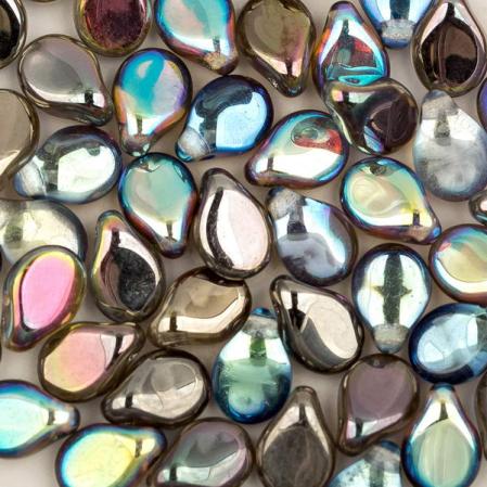 Pip Beads 5х7 мм Crystal Graphite Rainbow