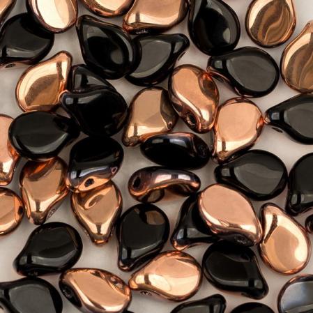 Pip Beads 5х7 мм Jet Capri Gold