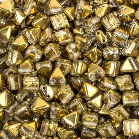 Pyramid beads 2-hole 6 мм Crystal Amber (10 шт) Pyr-00030-26441