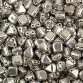 Pyramid beads 2-hole 6 мм Crystal Labrador Full (10 шт)