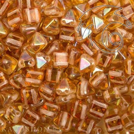 Pyramid beads 2-hole 6 мм Crystal Apricot Medium Pyr-00030-29121-1