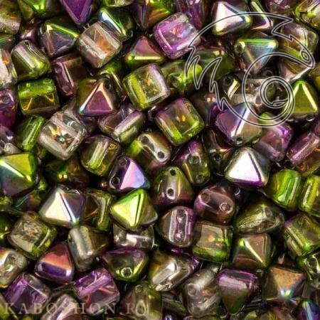 Pyramid beads 2-hole 6 мм Crystal Magic Orchid (10 шт) Pyr-00030-95000