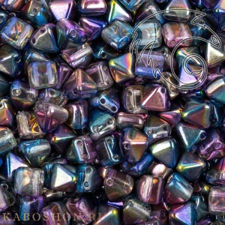 Pyramid beads 2-hole 6 мм Crystal Magic Blue Pyr-00030-95100-1