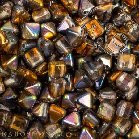 Pyramid beads 2-hole 6 мм Crystal Magic Copper Pyr-00030-95300-1