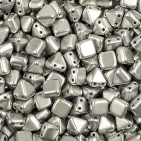 Pyramid beads 2-hole 6 мм Aluminium Silver (10 шт)