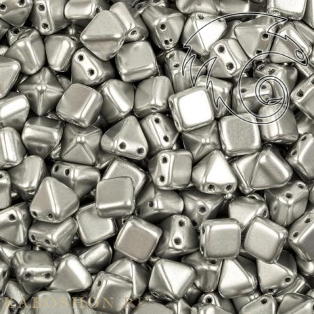 Pyramid beads 2-hole 6 мм Aluminium Silver (10 шт) Pyr-01700