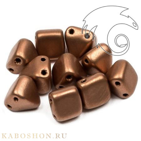 Pyramid beads 2-hole 6 мм Camel Gold (10 шт) Pyr-01780