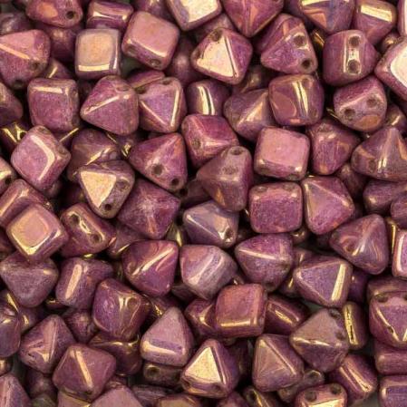 Pyramid beads 2-hole 6 мм Alabaster Vega Luster (10 шт)