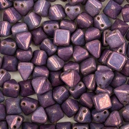 Pyramid beads 2-hole 6 мм Alabaster Lila Vega Luster