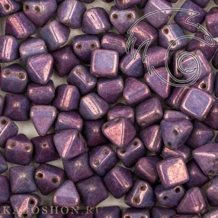 Pyramid beads 2-hole 6 мм Alabaster Lila Vega Luster Pyr-2010-15726-1
