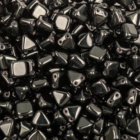 Pyramid beads 2-hole 6 мм Jet
