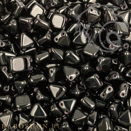 Pyramid beads 2-hole 6 мм Jet Pyr-23980-1