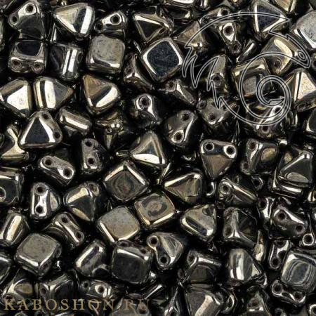 Pyramid beads 2-hole 6 мм Jet Hematite (10 шт) Pyr-23980-14400