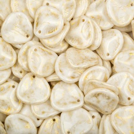 Rose Petal 14х13 мм Chalk White Matte Gold Olive (10 шт)