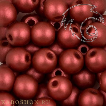 Round Beads 3 мм Alabaster Metallic Red RoundB-3-2010-29408