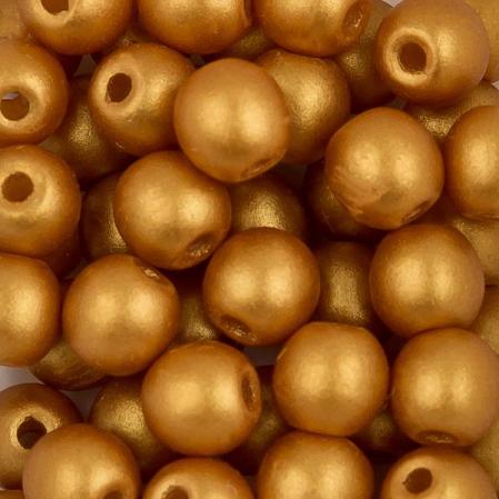 Round Beads 3 мм Alabaster Metallic Gold