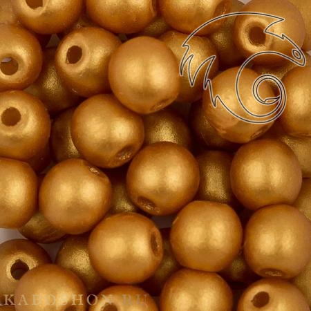 Round Beads 3 мм Alabaster Metallic Gold RoundB-3-2010-29421