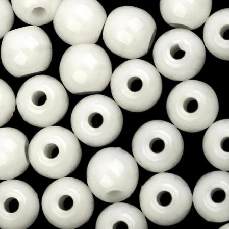 Round beads 3 мм Chalk White