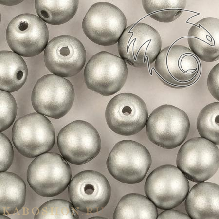 Round Beads 4 мм Alabaster Metallic Silver RoundB-4-2010-29405