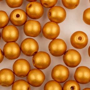 Round Beads 4 мм Alabaster Metallic Gold