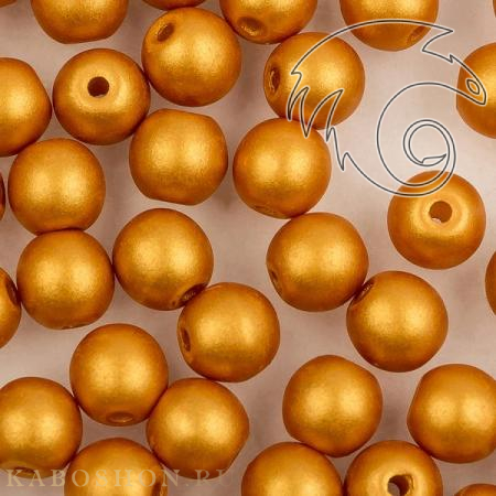 Round Beads 4 мм Alabaster Metallic Gold RoundB-4-2010-29421