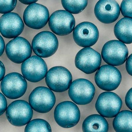 Round Beads 4 мм Alabaster Metallic Blue Turquoise