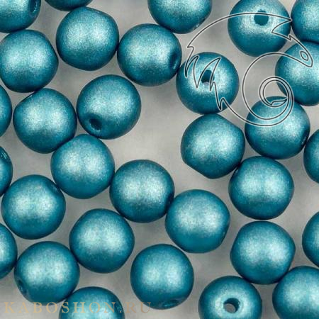 Round Beads 4 мм Alabaster Metallic Blue Turquoise RoundB-4-2010-29436