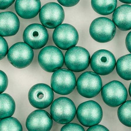 Round Beads 4 мм Alabaster Metallic Green