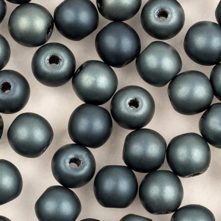 Round beads 4 мм Jet Celsian Full Matted
