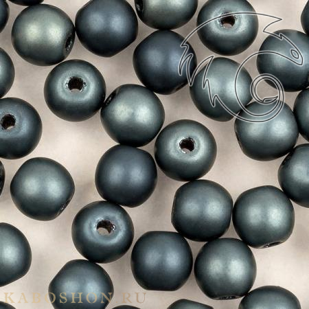 Round beads 4 мм Jet Celsian Full Matted RoundB-4-23980-22570