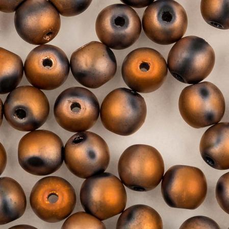Round beads 4 мм Jet Sunset Full Matted