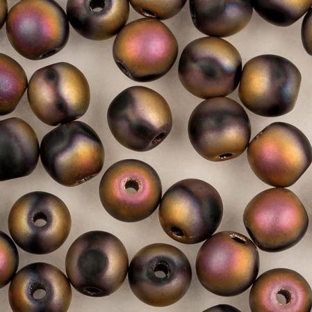 Round beads 4 мм Jet Full Capri Rose Matted