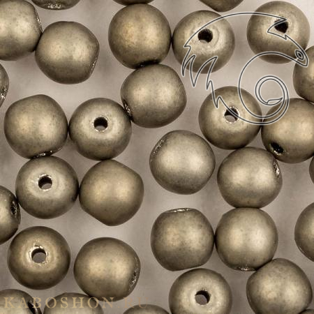 Round beads 4 мм Jet Full Argentic Matted RoundB-4-23980-27570